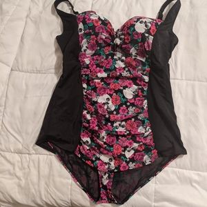 Torrid floral skull swimsuit